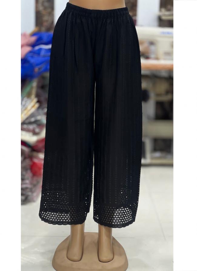 Rayon Black Daily Wear Chikankari Work Plazzo